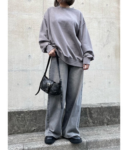 オーバーサイズ ピグメント スウェット 裏毛 トップス 153-5609