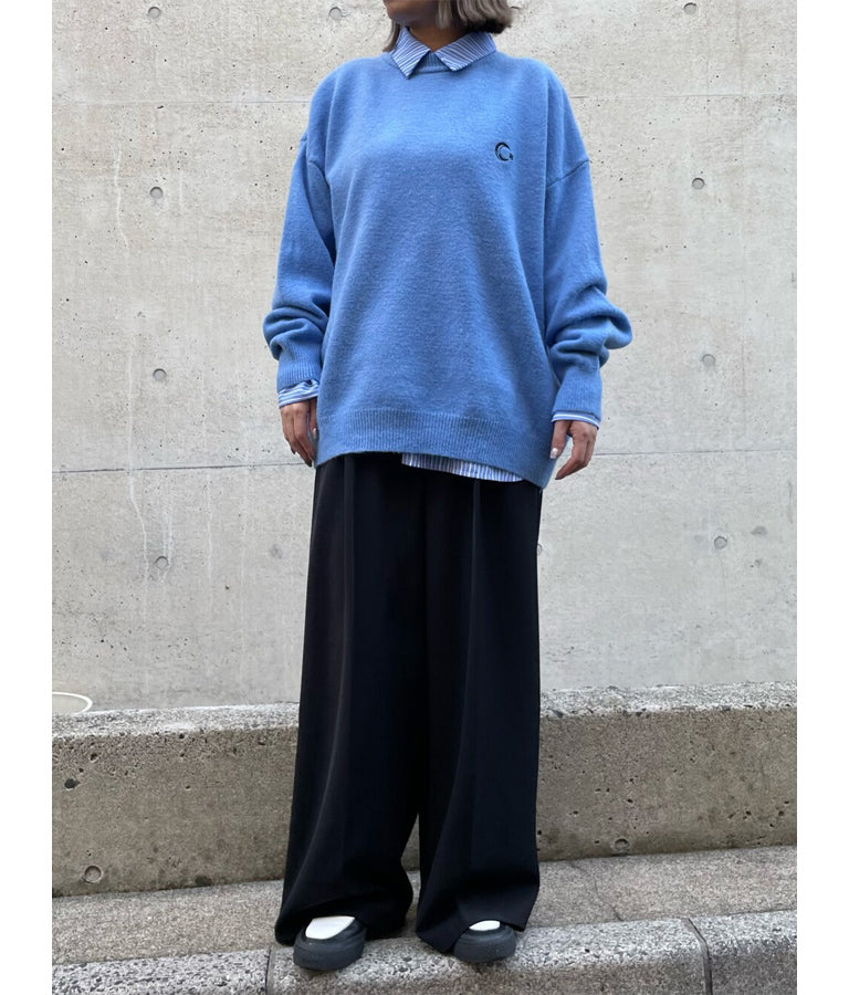 センタープレス タック ワイド スラックス パンツ 152-5608