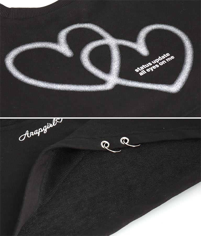 袖 レオパード ファー ショート丈 スウェット トップス 913-7579