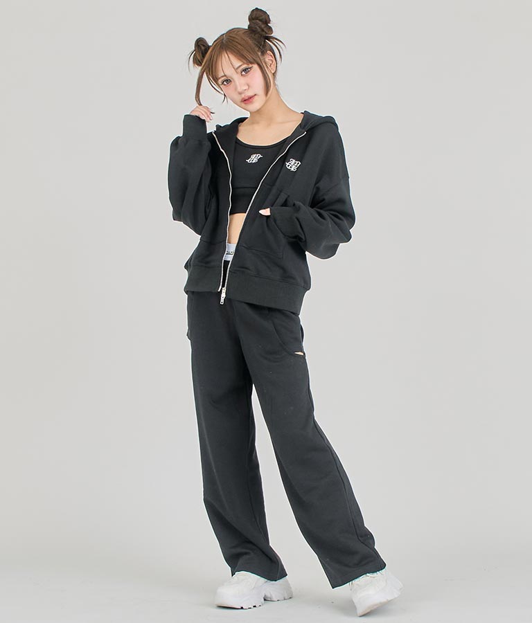 【ティーンズライン】サイド スリット デザイン スウェット パンツ (M、Lサイズ展開) 【セットアップ着用可】 912-7574