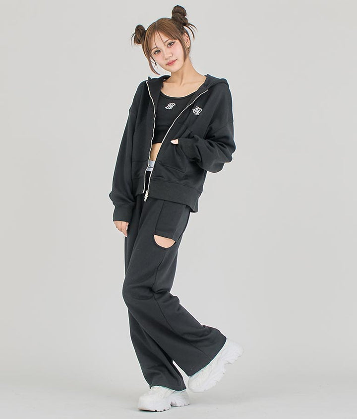 【ティーンズライン】サイド スリット デザイン スウェット パンツ (M、Lサイズ展開) 【セットアップ着用可】 912-7574