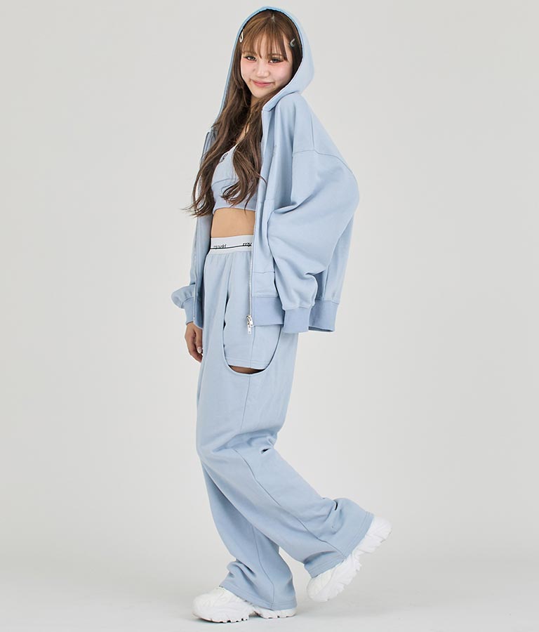 【ティーンズライン】サイド スリット デザイン スウェット パンツ (M、Lサイズ展開) 【セットアップ着用可】 912-7574