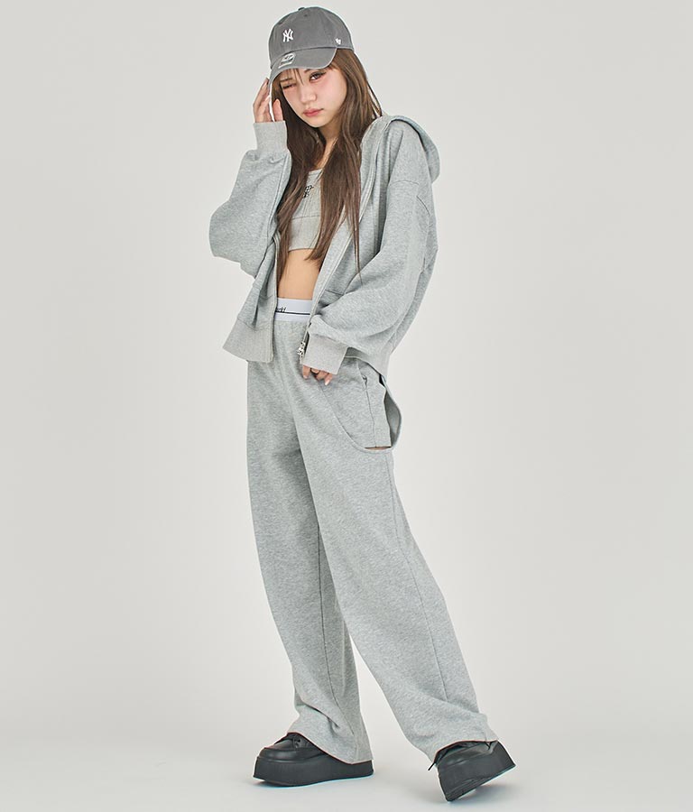 【ティーンズライン】サイド スリット デザイン スウェット パンツ (M、Lサイズ展開) 【セットアップ着用可】 912-7574