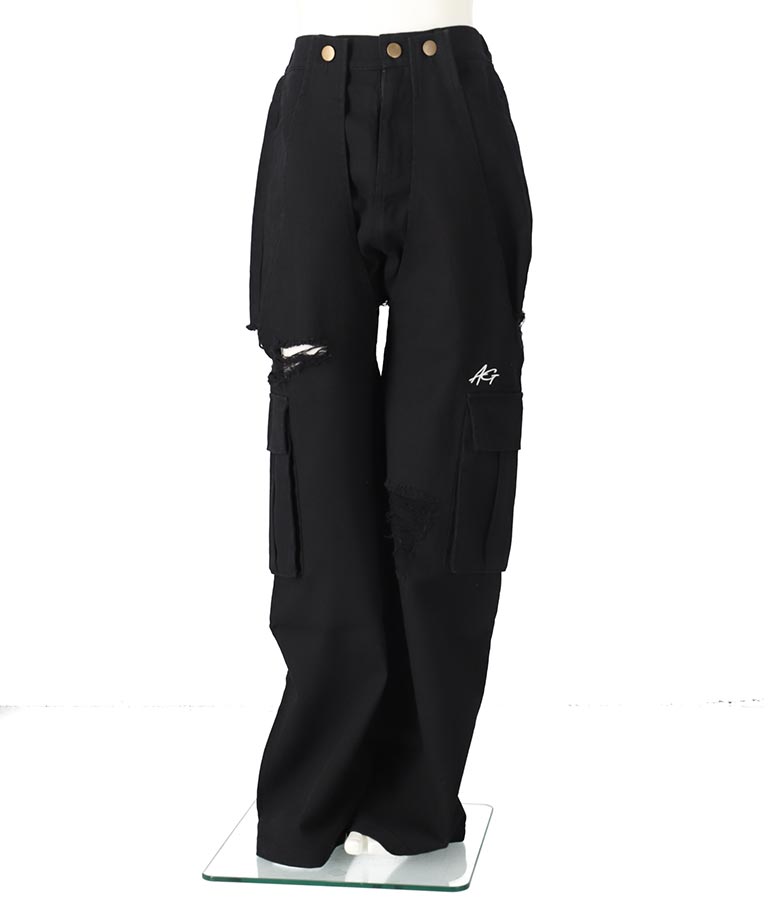 2WAY デザイン デニム ワイド パンツ 912-7603