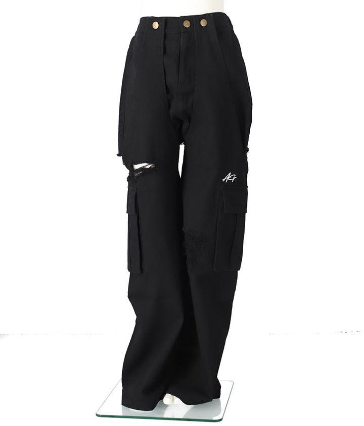 2WAY デザイン デニム ワイド パンツ 912-7603