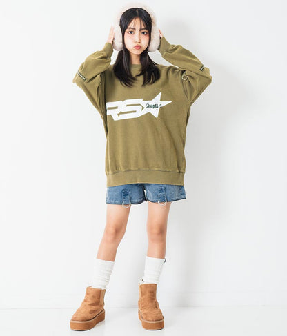 ANAP R+S【リラスポ】 ヴィンテージ 加工 ジップ スウェット トップス (ユニセックス アイテム) 913-7564