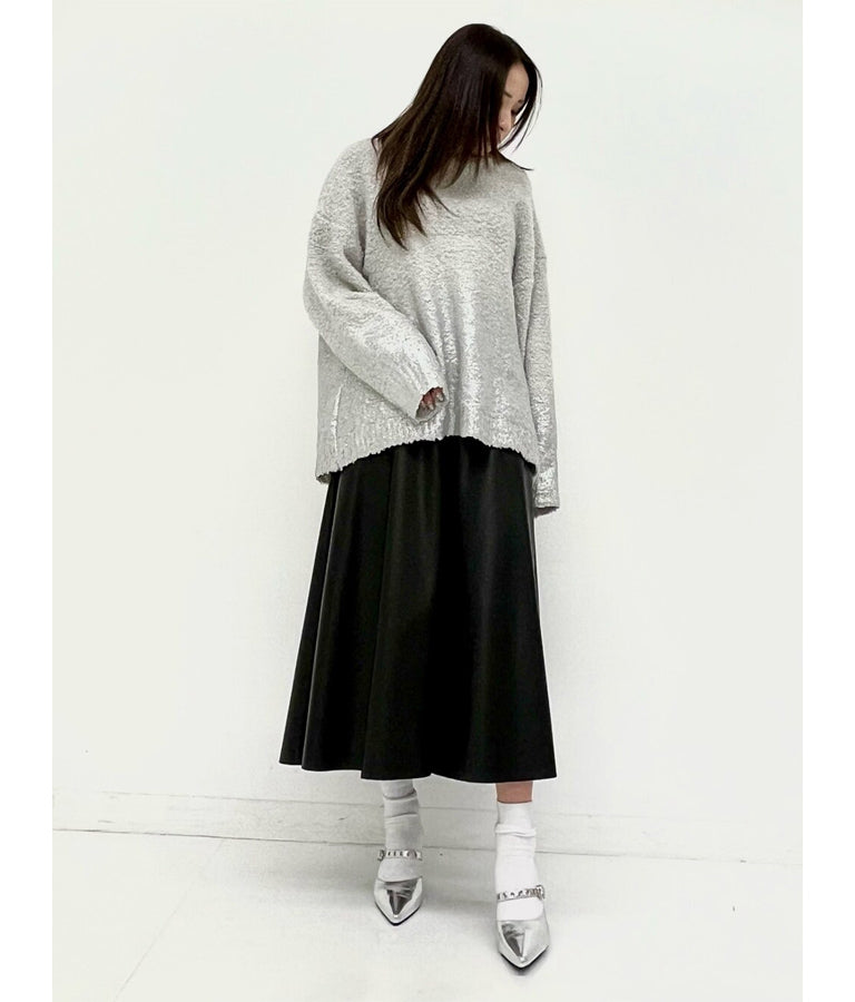 フェイクレザー フレア スカート 151-5512