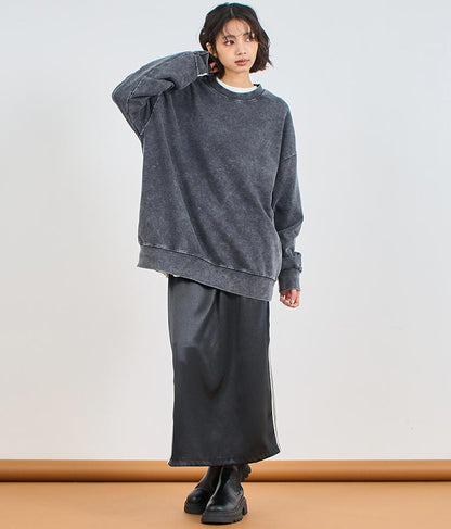 オーバーサイズ ピグメント スウェット 裏毛 トップス 153-5609
