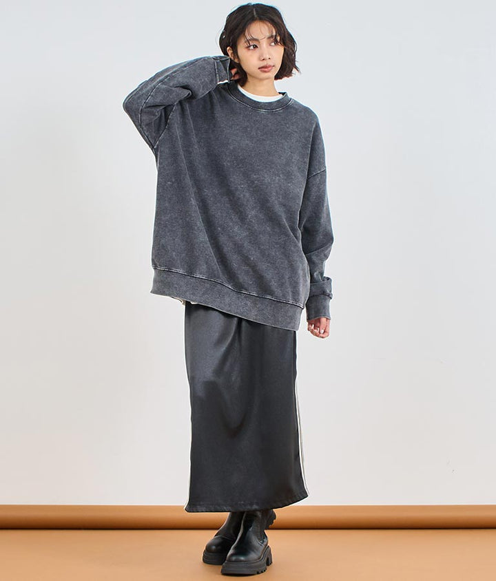オーバーサイズ ピグメント スウェット 裏毛 トップス 153-5609