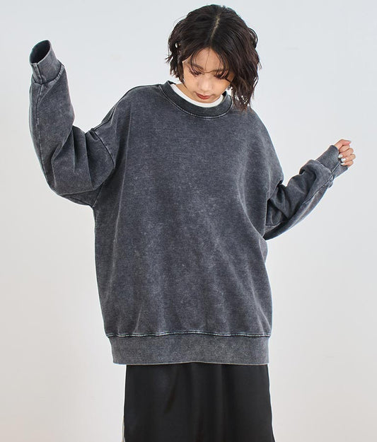 オーバーサイズ ピグメント スウェット 裏毛 トップス 153-5609