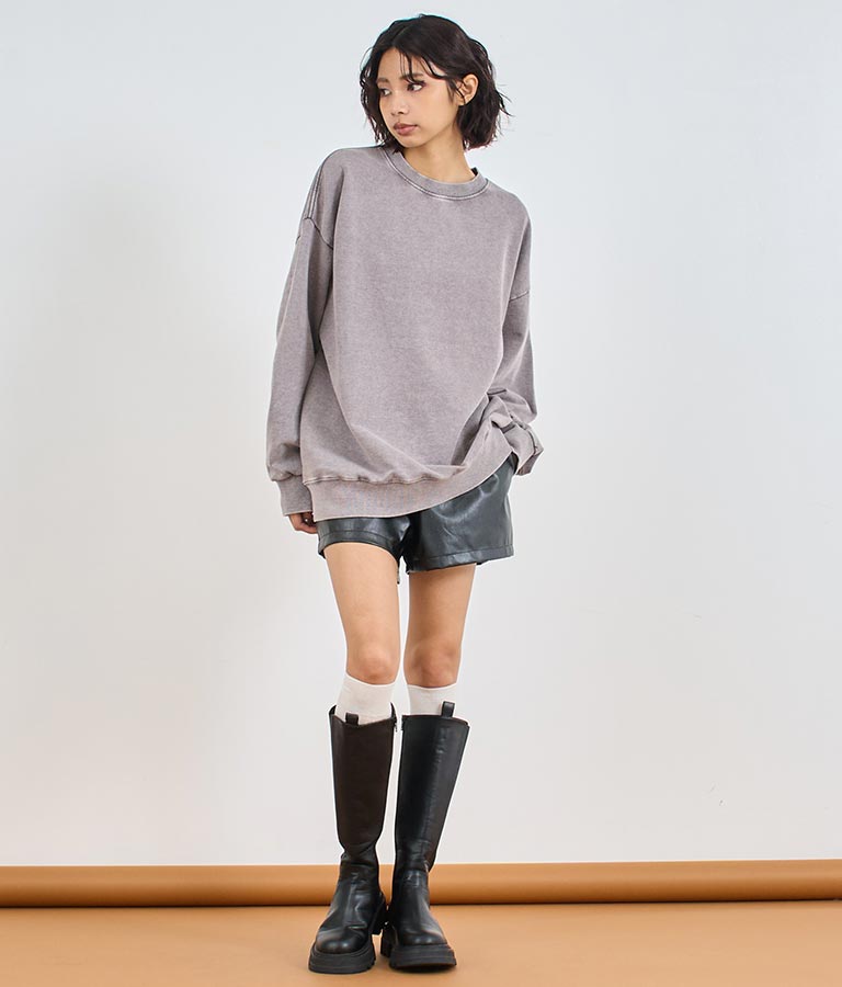 オーバーサイズ ピグメント スウェット 裏毛 トップス 153-5609