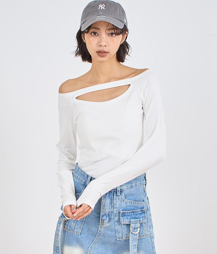 2WAY オフショルダー デザイン カットソー トップス 153-5638