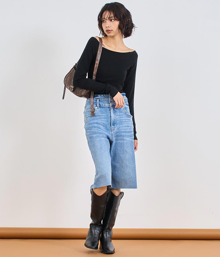 2WAY オフショルダー デザイン カットソー トップス 153-5638