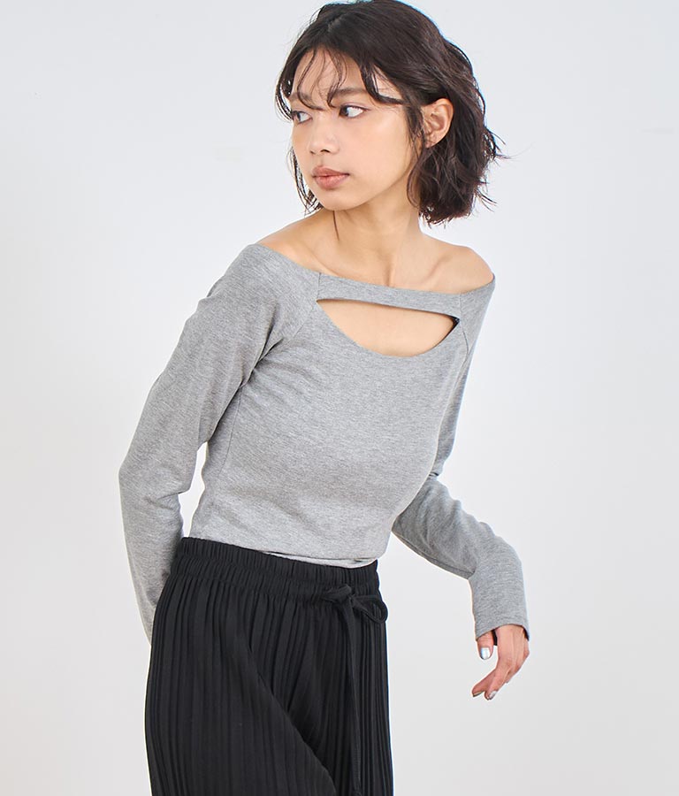 2WAY オフショルダー デザイン カットソー トップス 153-5638