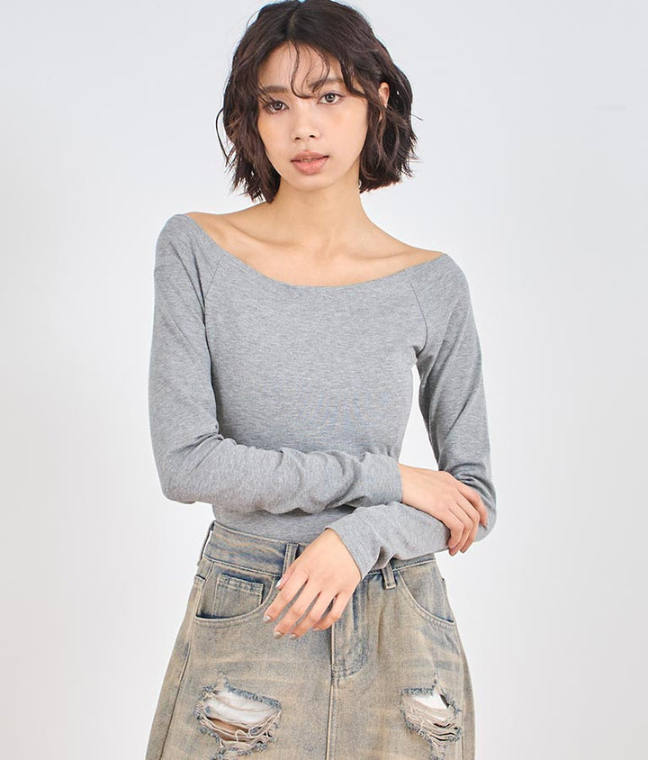 2WAY オフショルダー デザイン カットソー トップス 153-5638