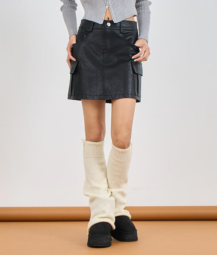 フェイク レザー ミニ スカート 151-5607