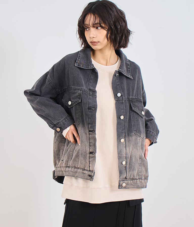 オーバーサイズ ピグメント スウェット 裏毛 トップス 153-5609