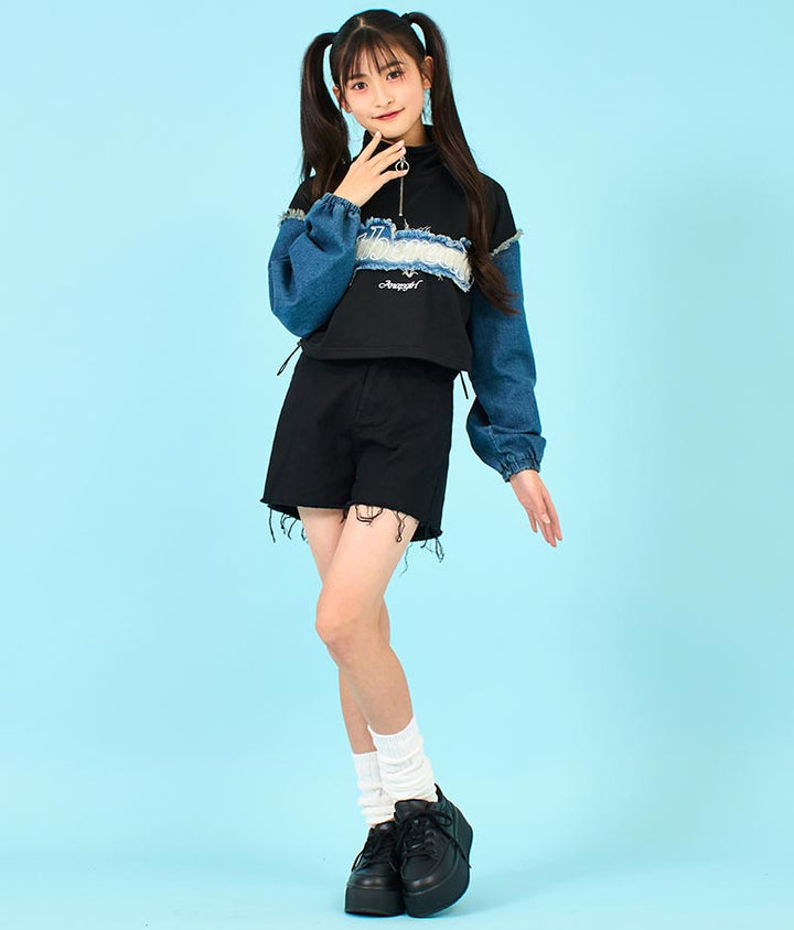 2WAY デザイン デニム ワイド パンツ 912-7603