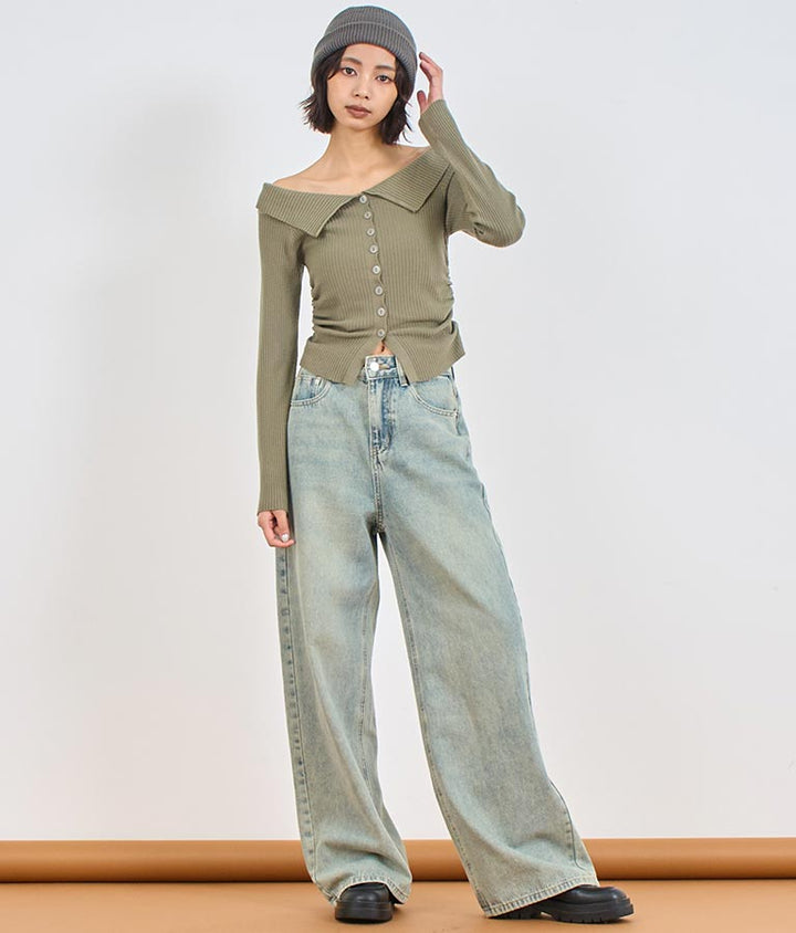 ウォッシュ加工 ストレート デニム パンツ 152-5604