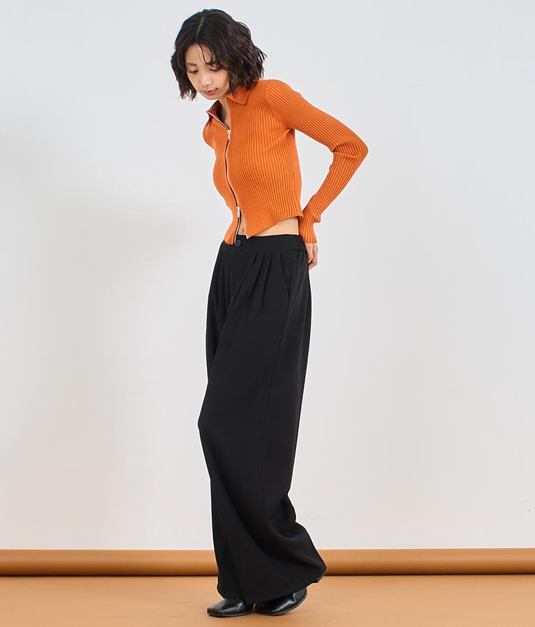 センタープレス タック ワイド スラックス パンツ 152-5608