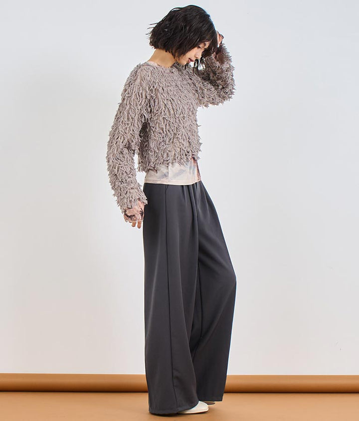 センタープレス タック ワイド スラックス パンツ 152-5608