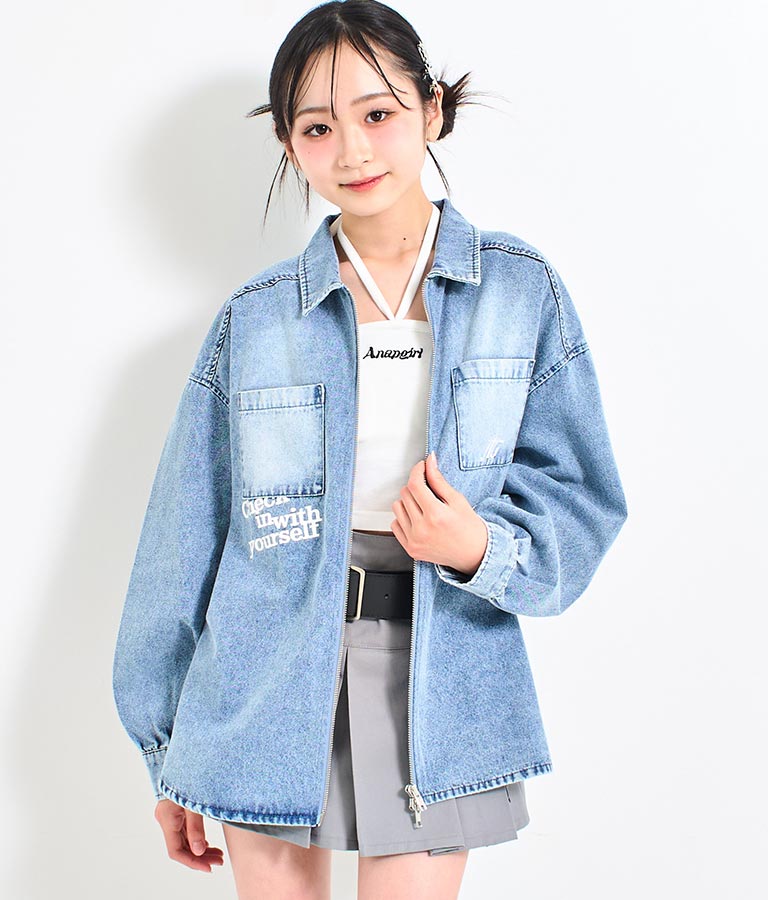 2WAY パッド付き ロゴ 刺繍 キャミソール 913-7608