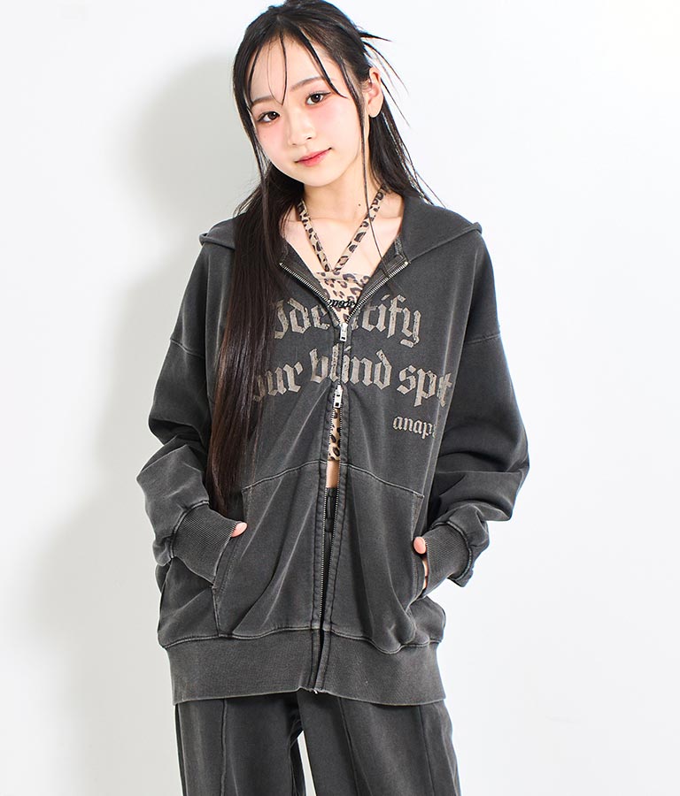 ANAP R+S【リラスポ】ネコミミ オーバー スウェット パーカー 【 ユニセックスアイテム 】【 セットアップ 着用可】 914-7624