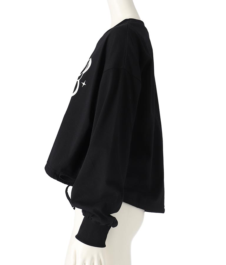 裾 リボン ドロスト クロップド ロングスリーブ Tシャツ 913-7615