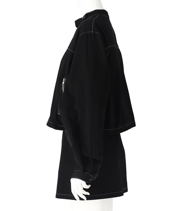 ライダース ジャケット デニム ミニ スカート セットアップ 158-5658