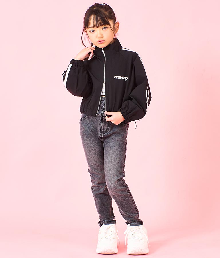 三つボタン ハイウエスト スキニー デニム パンツ 422-3353