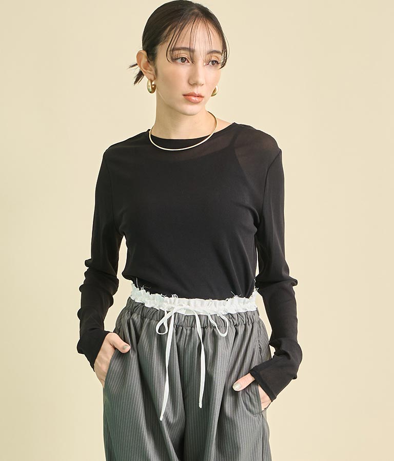 パワーネット メッシュ シアー クルーネック プルオーバー 363-9645