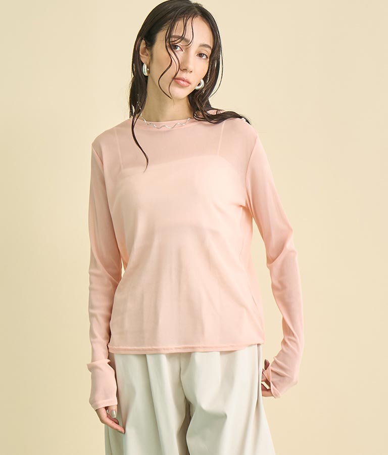 パワーネット メッシュ シアー クルーネック プルオーバー 363-9645