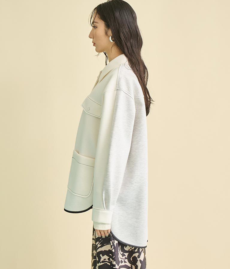 EimeeLaw 配色 ボンディング シャツ ジャケット 364-9599
