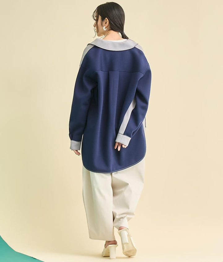 EimeeLaw 配色 ボンディング シャツ ジャケット 364-9599