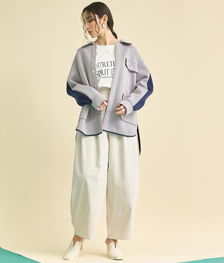 EimeeLaw 配色 ボンディング シャツ ジャケット 364-9599
