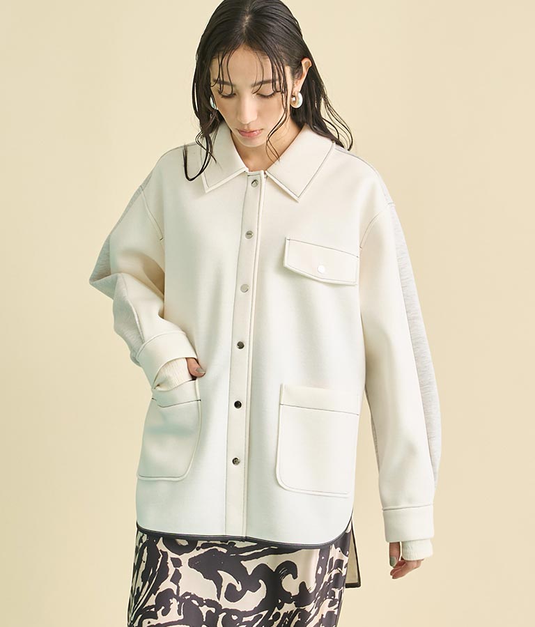 EimeeLaw 配色 ボンディング シャツ ジャケット 364-9599
