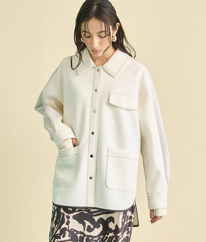 EimeeLaw 配色 ボンディング シャツ ジャケット 364-9599