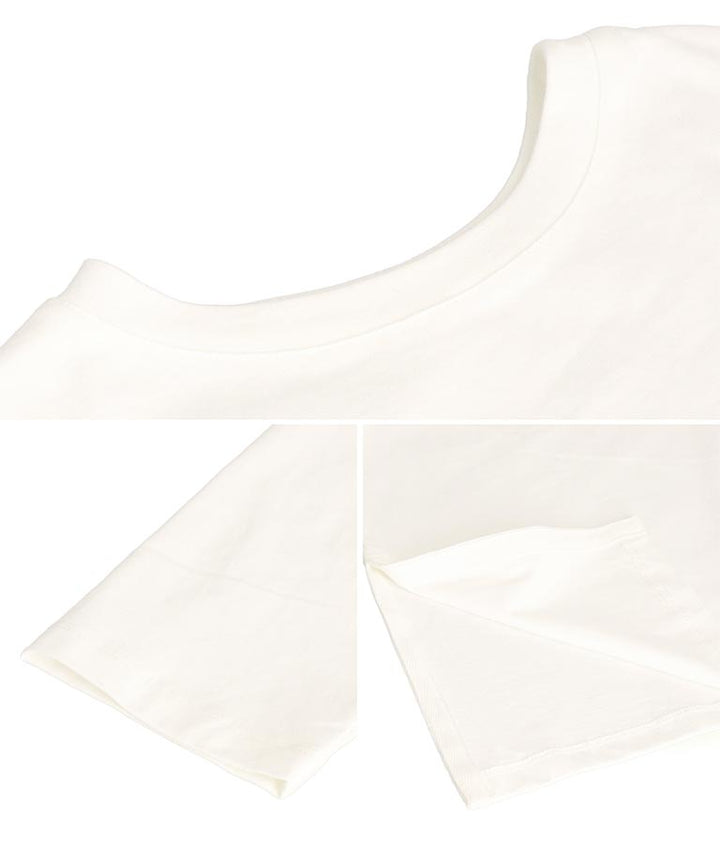 USA コットン フロッキー プリント ロング Tシャツ 363-9648