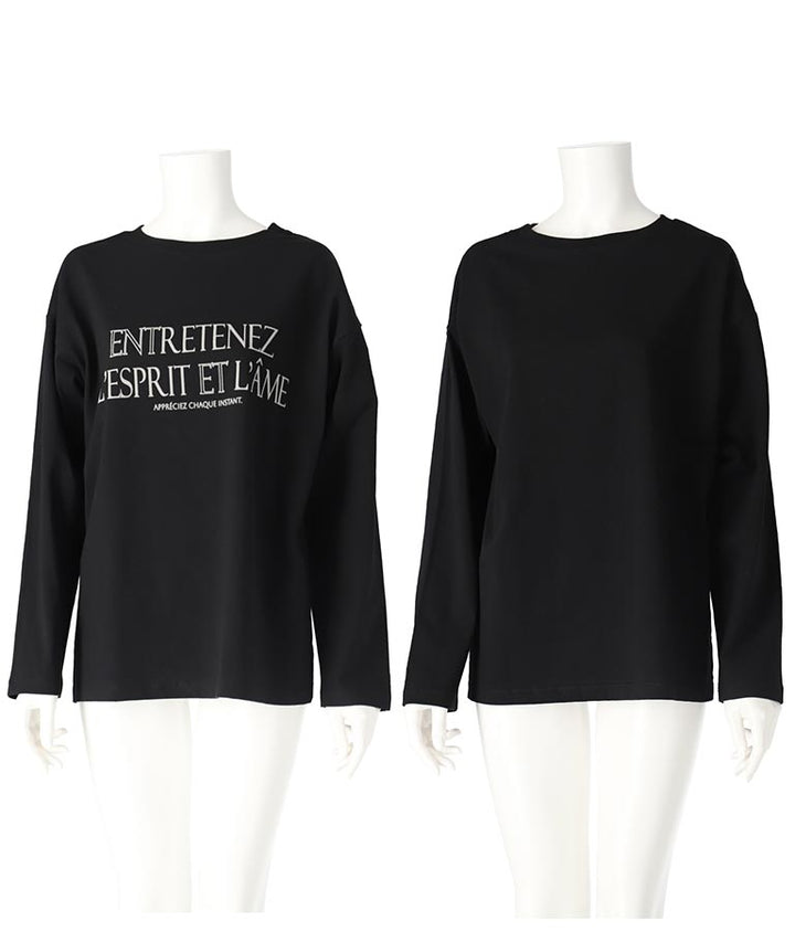 USA コットン フロッキー プリント ロング Tシャツ 363-9648