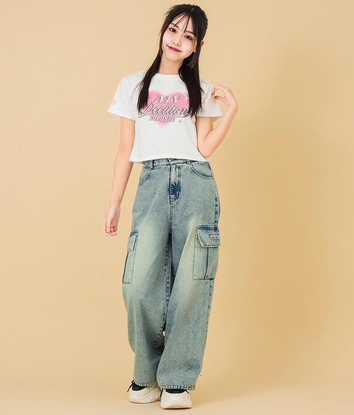 3D ロゴ プリント Tシャツ 913-7628