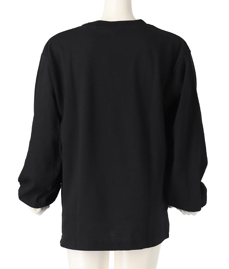 袖 リブ プリント ロング スリーブ Tシャツ 423-3348