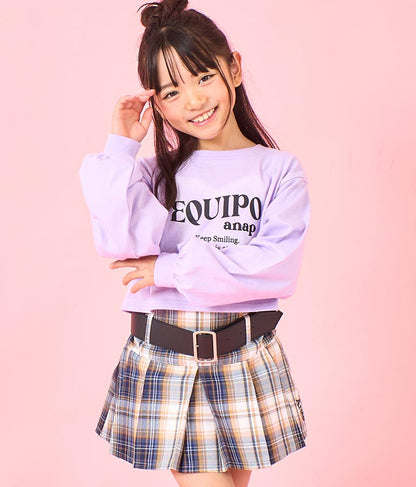 袖 リブ クロップド丈 プリント ロング スリーブ Tシャツ 423-3349