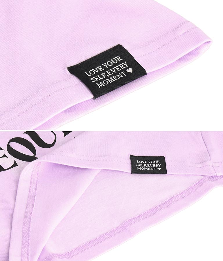 袖 リブ クロップド丈 プリント ロング スリーブ Tシャツ 423-3349