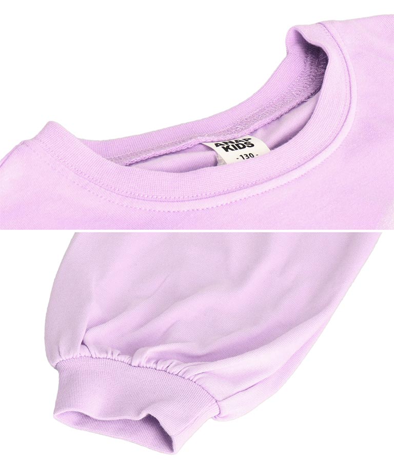 袖 リブ クロップド丈 プリント ロング スリーブ Tシャツ 423-3349
