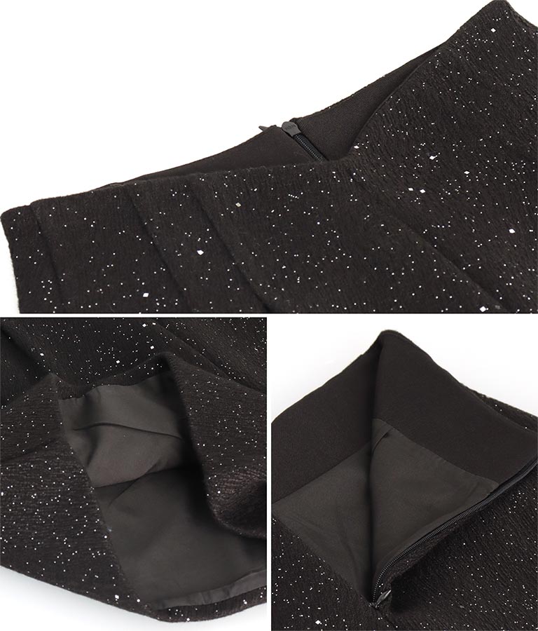 ラメ ツイード ハイウエスト ショート パンツ　152-5651