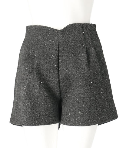 ラメ ツイード ハイウエスト ショート パンツ　152-5651