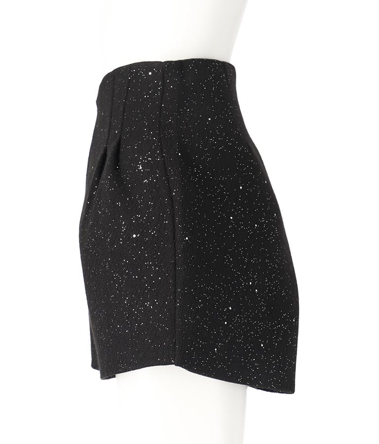 ラメ ツイード ハイウエスト ショート パンツ　152-5651