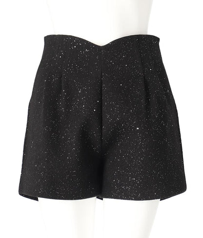 ラメ ツイード ハイウエスト ショート パンツ　152-5651