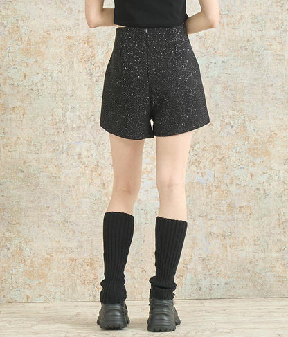 ラメ ツイード ハイウエスト ショート パンツ　152-5651