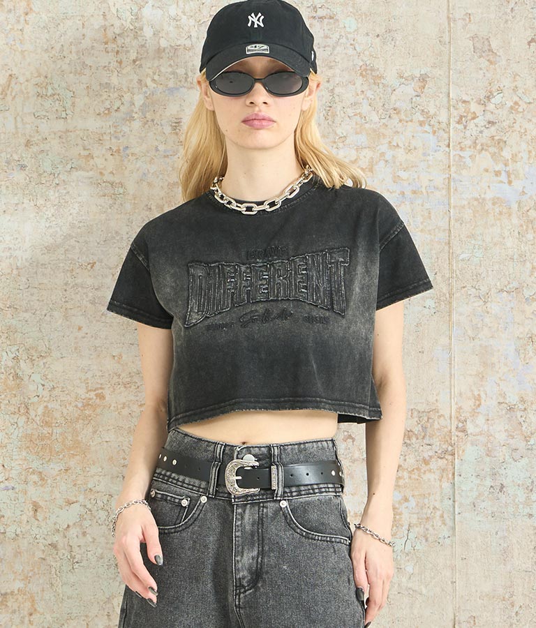 クロップド ヴィンテージ 加工 Tシャツ